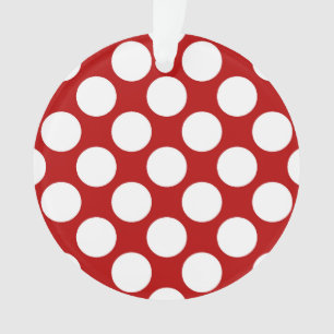 Große Retro-Punkte - weiß und rot Ornament