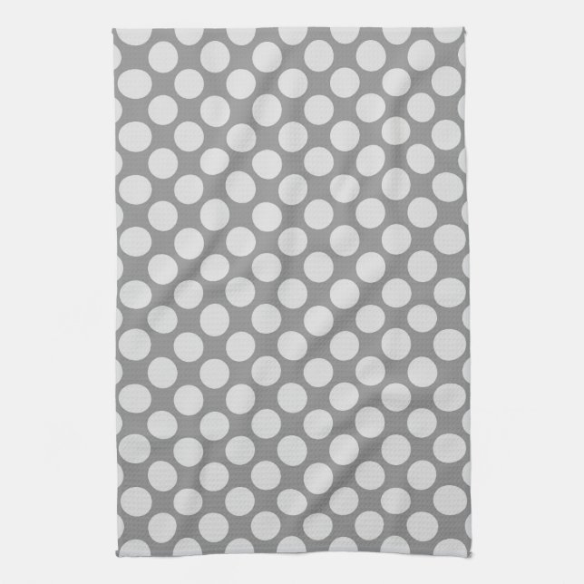 Große Retrodots - grau/grau Geschirrtuch (Vertikal)