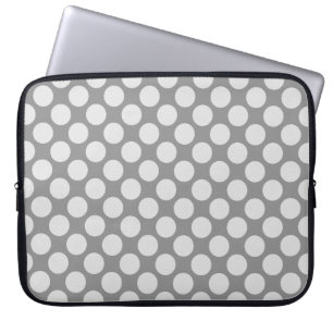 Große Retrodots - grau/grau Laptopschutzhülle