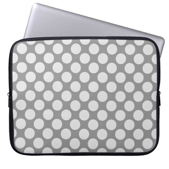 Große Retrodots - grau/grau Laptopschutzhülle (Vorderseite)