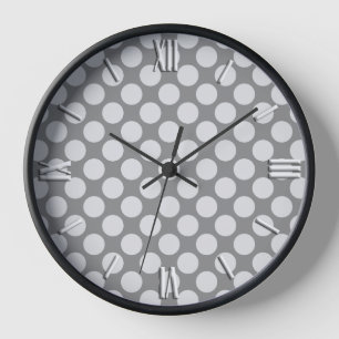 Große Retrodots - grau/grau Uhr