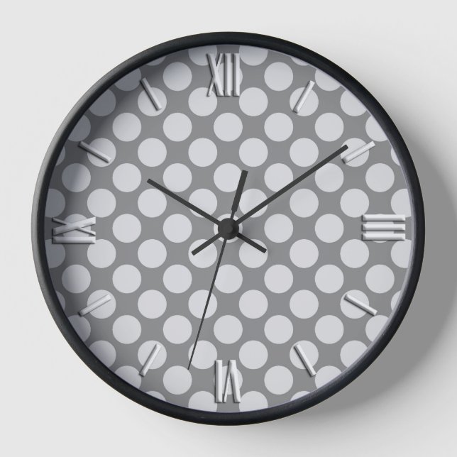 Große Retrodots - grau/grau Uhr (Vorderseite)