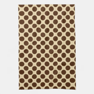 Große Retrodots - schokoladenbraun und braun Handtuch