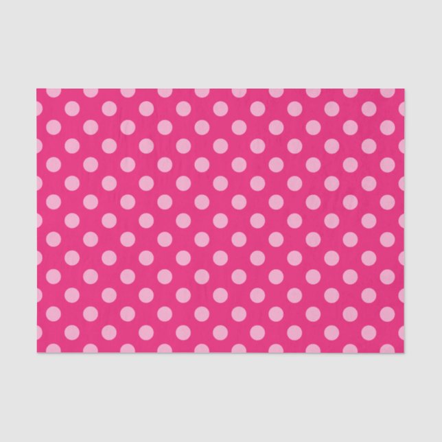 Große Retropunkte, Fuchsia und Pastellrosa Seidenpapier (Vorderseite)
