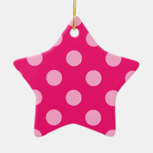 Große Retropunkte - rosa auf einem heißen rosa Hin Keramikornament