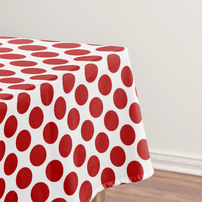 Große Retropunkte - rot und weiß Tischdecke (Beispiel)