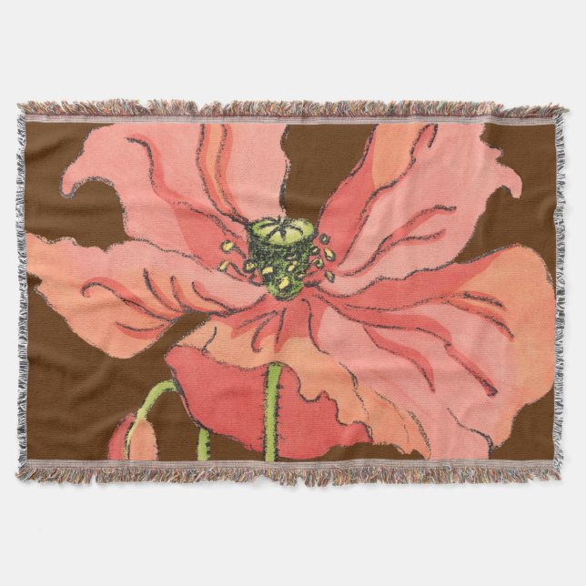 Große rosa Blume mit tiefrotem Hintergrund Decke (Vorderseite)