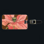 Große rosa Blume mit tiefrotem Hintergrund Gepäckanhänger<br><div class="desc">Eine große rosa Blume Erholungen auf tiefrotem Hintergrund in diesem Gemälde von Nancy Slocum. Die Blume ist lebendig und in voller Blüte. Ein atemberaubendes Geschenk für eine besondere Person in Ihrem Leben!</div>