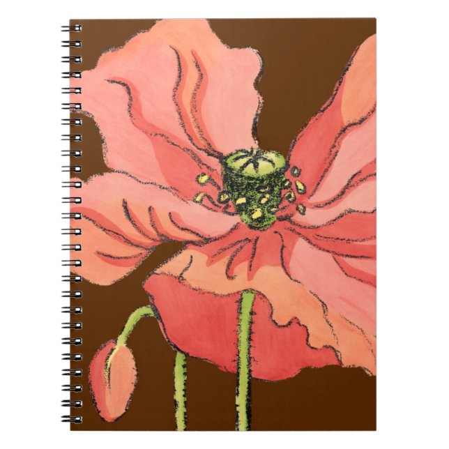 Große rosa Blume mit tiefrotem Hintergrund Notizblock (Vorderseite)