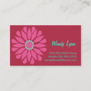 Große rosa Blumen-Geschäfts-Karte Visitenkarte