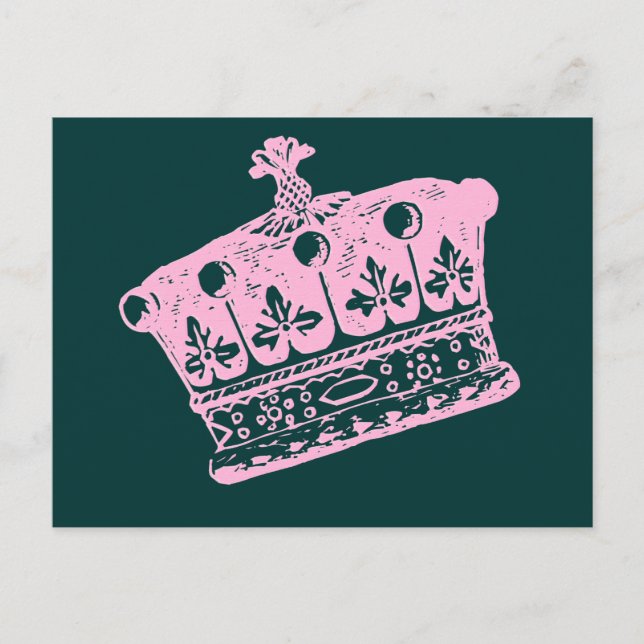 Große rosa Krone oder Tiara Postkarte (Vorderseite)