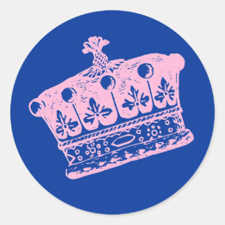 Große rosa Krone oder Tiara Runder Aufkleber