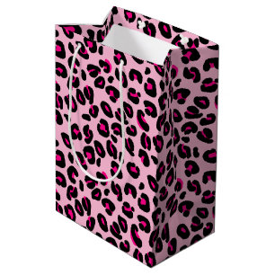 Große rosa Leopardenflecken im Tierdruckmuster Mittlere Geschenktüte