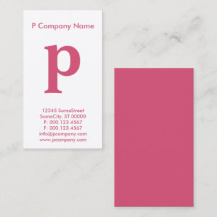 große rosa Monogramm Visitenkarte