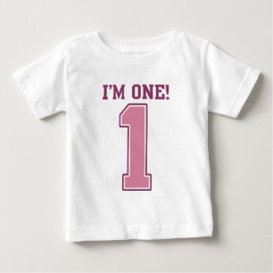 Große rosa Nr. eine, der erste Geburtstag des Baby T-shirt