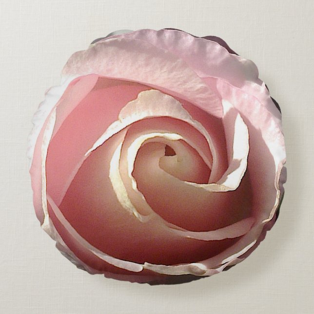 Große rosa Rose Rundes Kissen (Vorderseite)