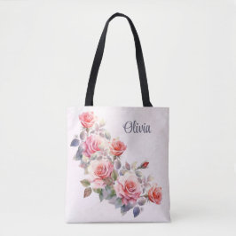 Große Rosenrosen Personalisiert Tasche