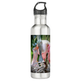Große Rosette Spoonsbill Wasserflasche Edelstahlflasche