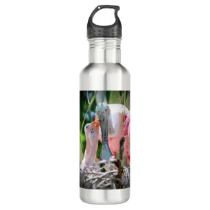 Große Rosette Spoonsbill Wasserflasche Edelstahlflasche