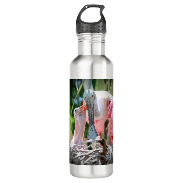 Große Rosette Spoonsbill Wasserflasche Edelstahlflasche (Vorderseite)