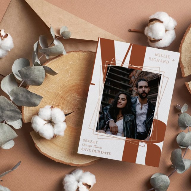 Große Rostinitis Modernes Foto Save the Date Folieneinladung (Von Creator hochgeladen)