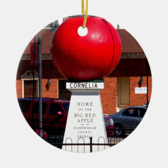 GROSSE ROTE APPLE - die Cornelia, Georgia Keramik Ornament (Vorne)