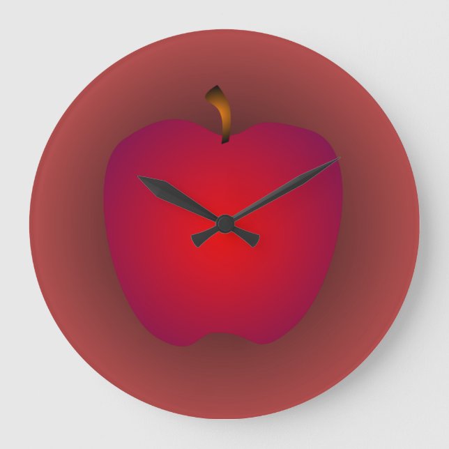 Große rote Apple-Wanduhr Wanduhr (Vorderseite)