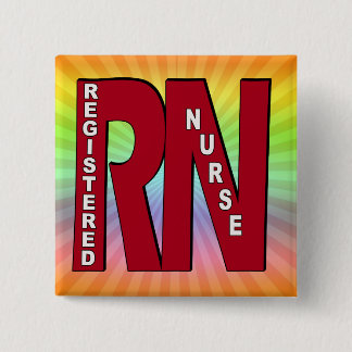 GROSSE ROTE AUSGEBILDETE KRANKENSCHWESTER RN BUTTON