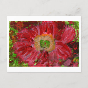 Große rote Blume Postkarte