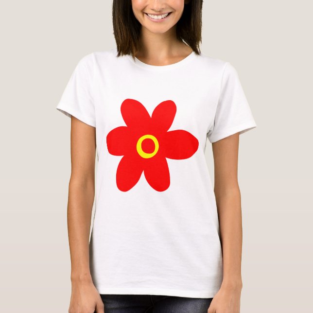 Große rote Blume T-Shirt (Vorderseite)