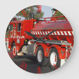 Große rote Feuerwehr Wanduhr