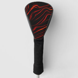 Große rote, lange Spuren in der schwarzen Fond Gol Golf Headcover