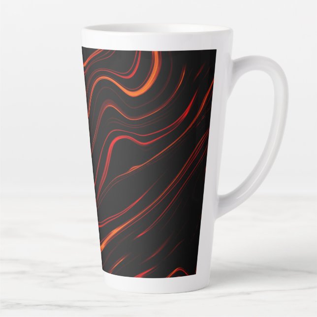 Große rote lange Spuren über schwarzem Hintergrund Milchtasse (Rechts)