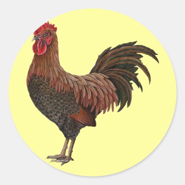 Große Rote Rooserie Runder Aufkleber (Vorderseite)
