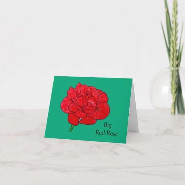 Große rote Rose  Karte (Vorderseite)