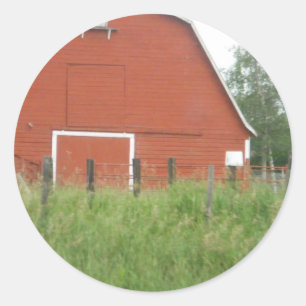 Große rote Scheune Runder Aufkleber