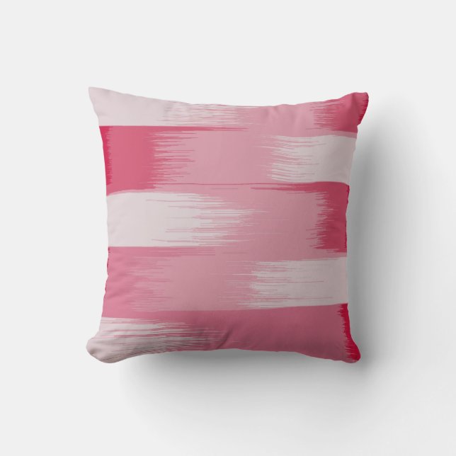 Große rote und rosa Streifen Kissen (Vorderseite)