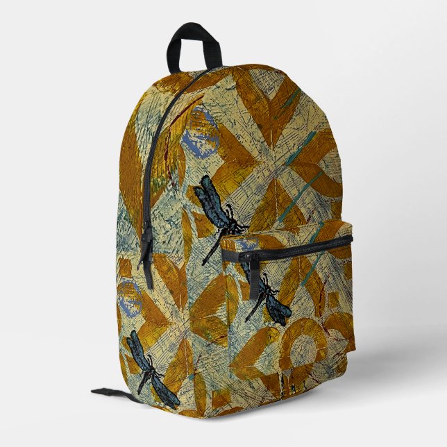 Große Rückenlehne Bedruckter Rucksack (Rückseitige Ecke links)