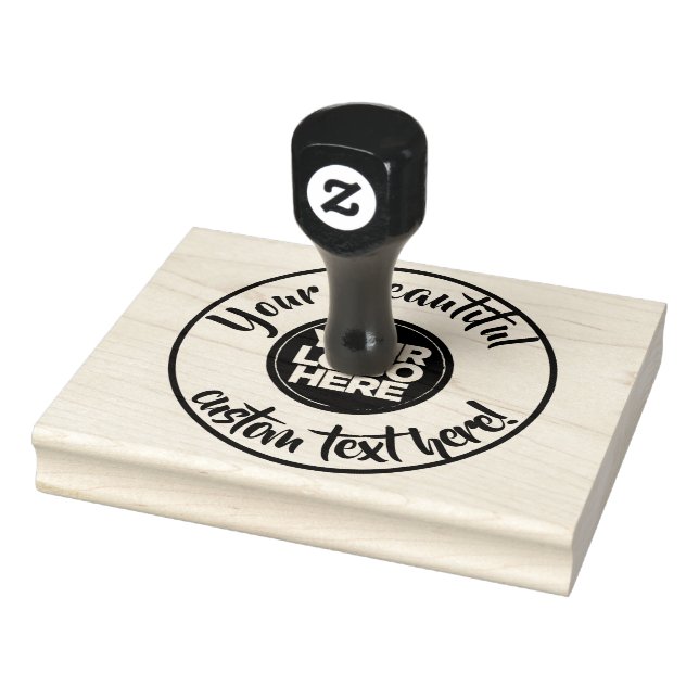 Große runde Logokreisschrift mit kreisförmigem Sch Gummistempel (Stempel)