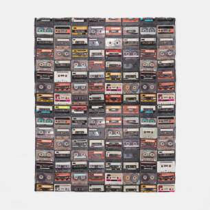 Große Sammlung von Audiokassetten Fleecedecke
