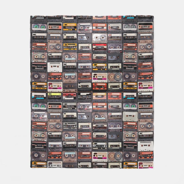 Große Sammlung von Audiokassetten Fleecedecke (Vorderseite)