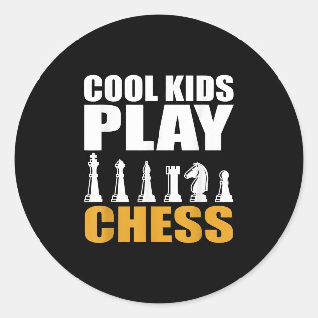Große Schach Kinder Schach Mädchen Jungen Runder Aufkleber (Vorderseite)