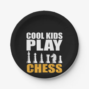 Große Schachkids Schach Mädchen Jungen Pappteller