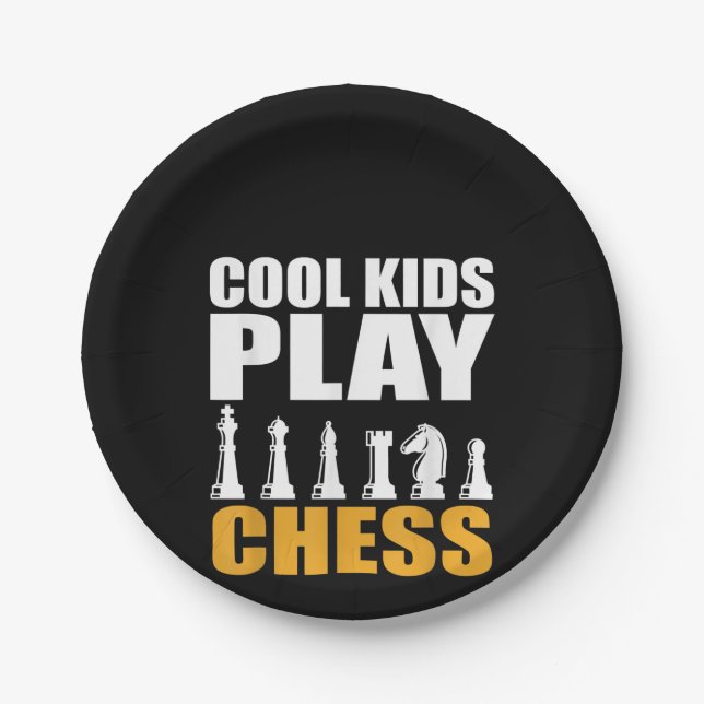 Große Schachkids Schach Mädchen Jungen Pappteller (Vorderseite)