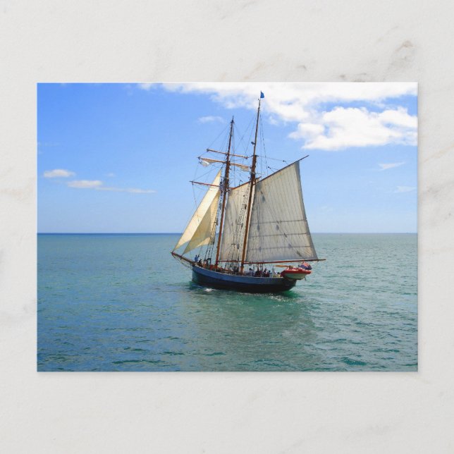 Große Schiffe in der Bucht der Inseln, Neuseeland Postkarte (Vorderseite)