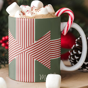 Große Schleife aus gestreiftem Band Kaffeetasse
