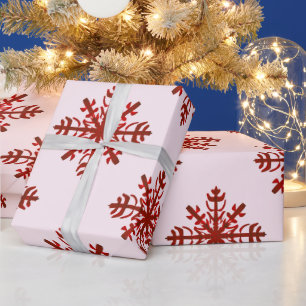 Große Schneeflocke Rot und Rosa Weihnachten Geschenkpapier