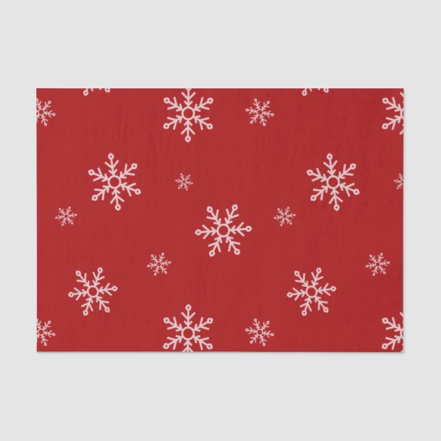 Große Schneeflocken in Weihnachten Rot Seidenpapier (Vorderseite)