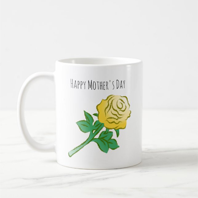Große schöne gelbe Rose Kaffeetasse (Links)