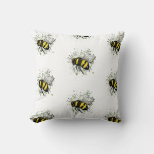 Große schöne Hummel, digitale Zeichnung Kissen